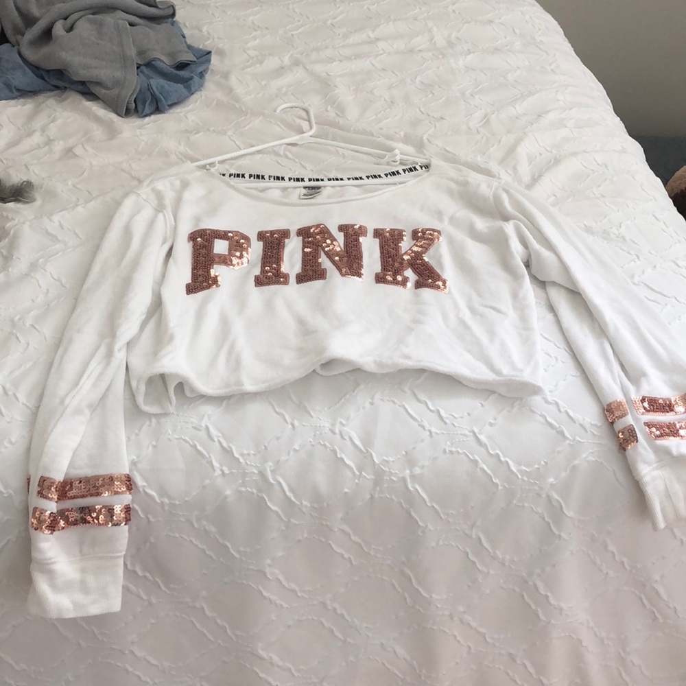 Limited Edition VSPINK Rose Gold Cropped Sweater